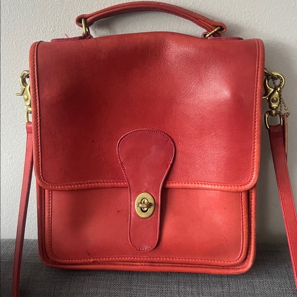 Coach Red Station Bag Leather crossbody bag satchel vintage with hang tag - Picture 7 of 15